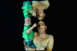 Tim my mate & son having a swim by Dave Baxter 